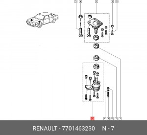 Опора шаровая подвески 7701463230 RENAULT