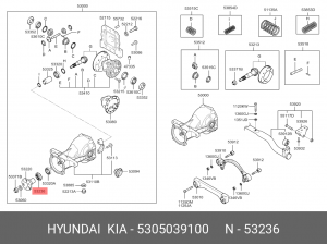 Сальник редуктора моста 5305039100 HYUNDAI KIA