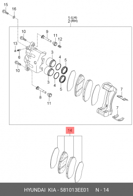 Колодки тормозные дисковые 58101-3EE01 HYUNDAI KIA
