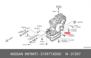 Прокладка масляного поддона ДВС 31397-1XD00 NISSAN