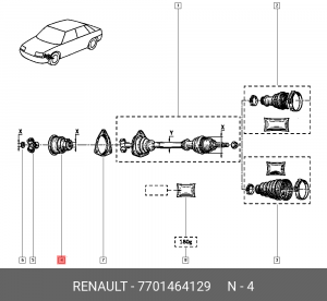 Пыльник ШРУСа 7701464129 RENAULT