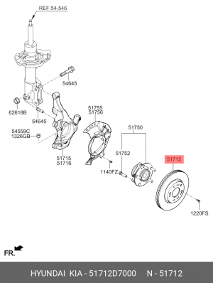 Диск тормозной 51712D7000 HYUNDAI KIA
