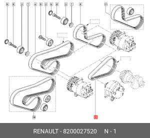 Ремень приводной 8200027520 RENAULT