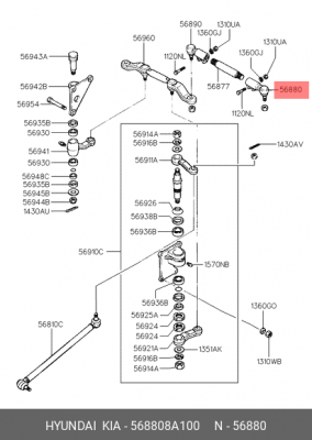 Наконечник рулевой тяги 568808A100 HYUNDAI KIA
