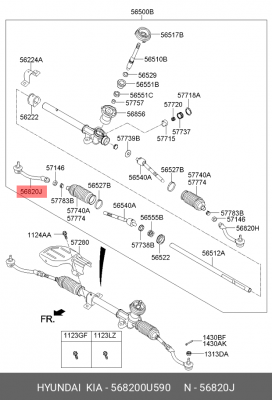 Наконечник рулевой тяги 568200U590 HYUNDAI KIA
