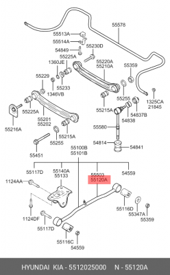 Рычаг подвески 55120 25000 HYUNDAI KIA