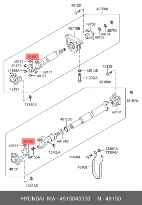 Кардан рулевой колонки 4915045000 HYUNDAI KIA
