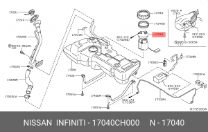 Насос электрический топливной системы в сборе 17040-CH000 NISSAN