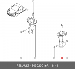 Амортизатор подвески 543020016R RENAULT