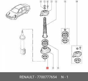 Подшипник опоры амортизатора подвески 7700777654 RENAULT