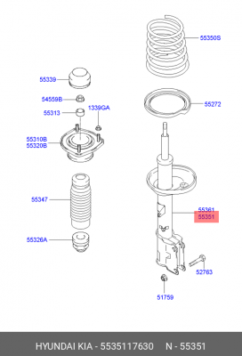 Амортизатор подвески 55351-17630 HYUNDAI KIA