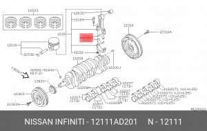 Вкладыши шатунные 12111-AD201 NISSAN