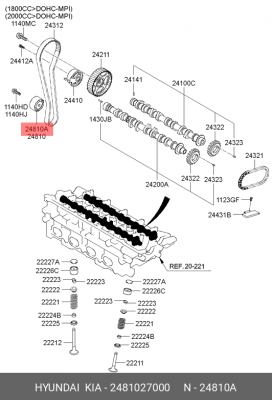 Ролик ремня ГРМ 2481027000 HYUNDAI KIA