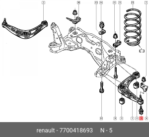 Опора шаровая подвески 7700418693 RENAULT