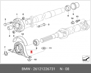 Опора карданного вала 26 12 1 226 731 BMW