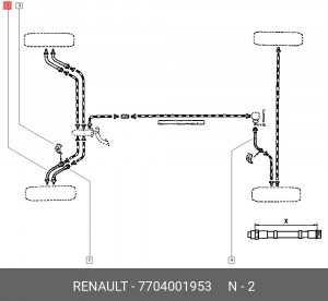 Шланг тормозной 7704001953 RENAULT