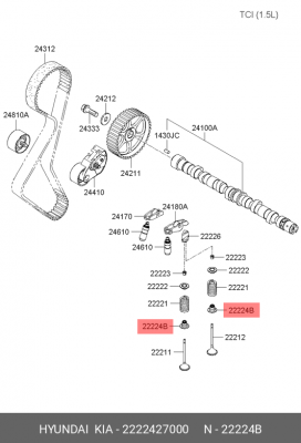 Колпачок маслосъемный 2222427000 HYUNDAI KIA