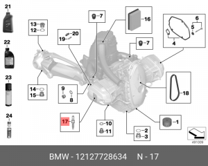 Свеча зажигания 12 12 7 728 634 BMW