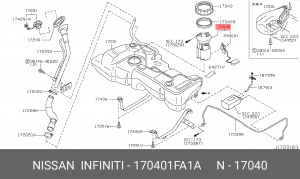 Насос электрический топливной системы в сборе 17040-1FA1A NISSAN