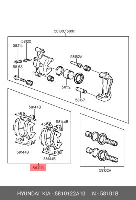 Колодки тормозные дисковые 58101-22A10 HYUNDAI KIA