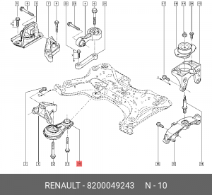 Подушка двигателя 8200049243 RENAULT
