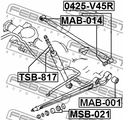 Сайлентблок - втулка амортизатора подвески MAB-014 FEBEST