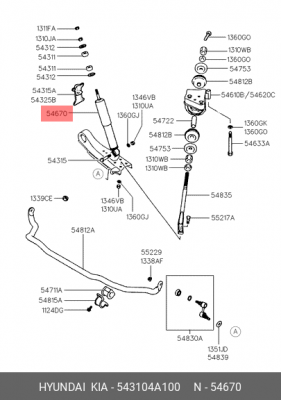 Амортизатор подвески 543104A100 HYUNDAI KIA