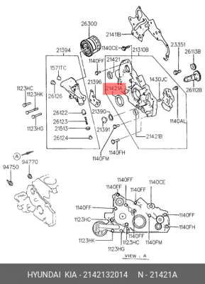 Сальник коленвала 2142132014 HYUNDAI KIA