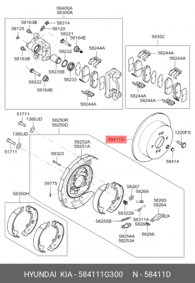 Диск тормозной 58411-1G300 HYUNDAI KIA