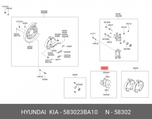 Колодки тормозные дисковые 583023BA10 HYUNDAI KIA