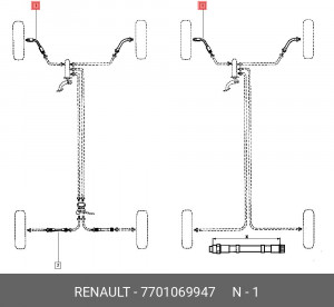 Шланг тормозной 7701069947 RENAULT