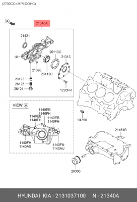 Насос масляный ДВС 2131037100 HYUNDAI KIA
