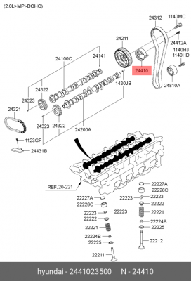 Ролик ремня ГРМ 2441023500 HYUNDAI KIA