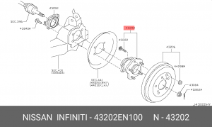 Подшипник ступицы колеса со ступицей (комплект) 43202-EN100 NISSAN