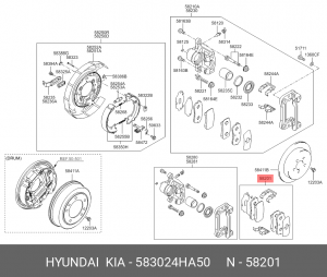 Колодки тормозные дисковые 58302-4HA50 HYUNDAI KIA