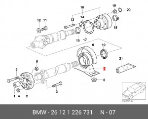 Опора карданного вала 26 12 1 226 731 BMW