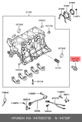 Датчик давления масла 9475002750 HYUNDAI KIA