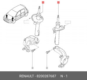 Амортизатор подвески 8200287687 RENAULT
