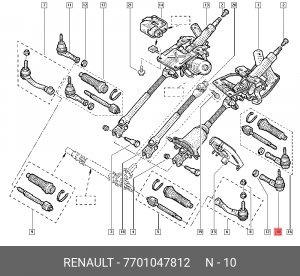 Наконечник рулевой тяги 7701047812 RENAULT