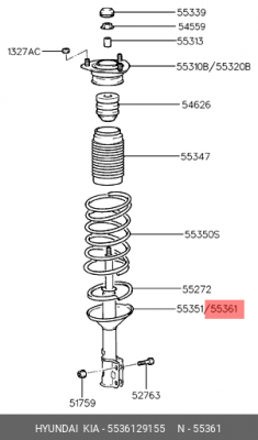 Амортизатор подвески 5536129155 HYUNDAI KIA
