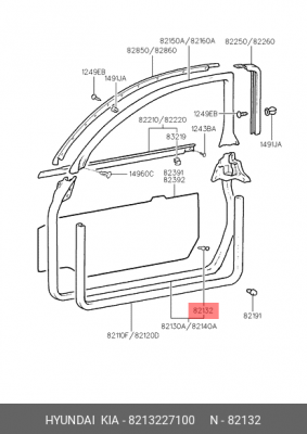 Клипса крепежная 8213227100 HYUNDAI KIA