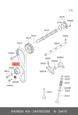 Ролик ремня ГРМ 2441002550 HYUNDAI KIA