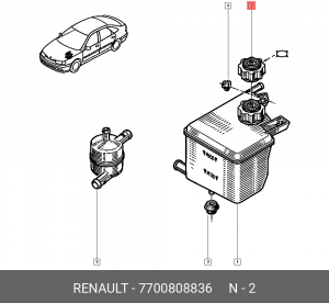 Крышка расширительного бачка системы охлаждения 7700808836 RENAULT