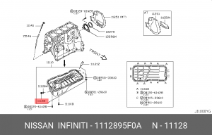 Пробка слива масла 11128-95F0A NISSAN