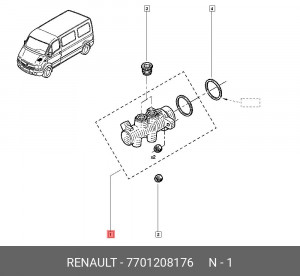 Цилиндр тормозной главный 7701208176 RENAULT