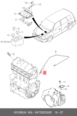 Датчик давления масла 9475002600 HYUNDAI KIA