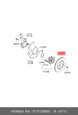 Диск тормозной 517122B000 HYUNDAI KIA
