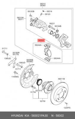 Колодки тормозные дисковые 583021PA30 HYUNDAI KIA