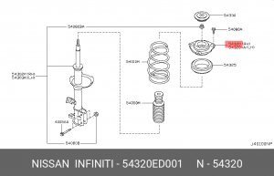 Опора амортизатора подвески 54320-ED001 NISSAN