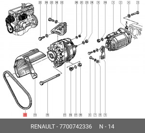 Ремень приводной 7700742336 RENAULT